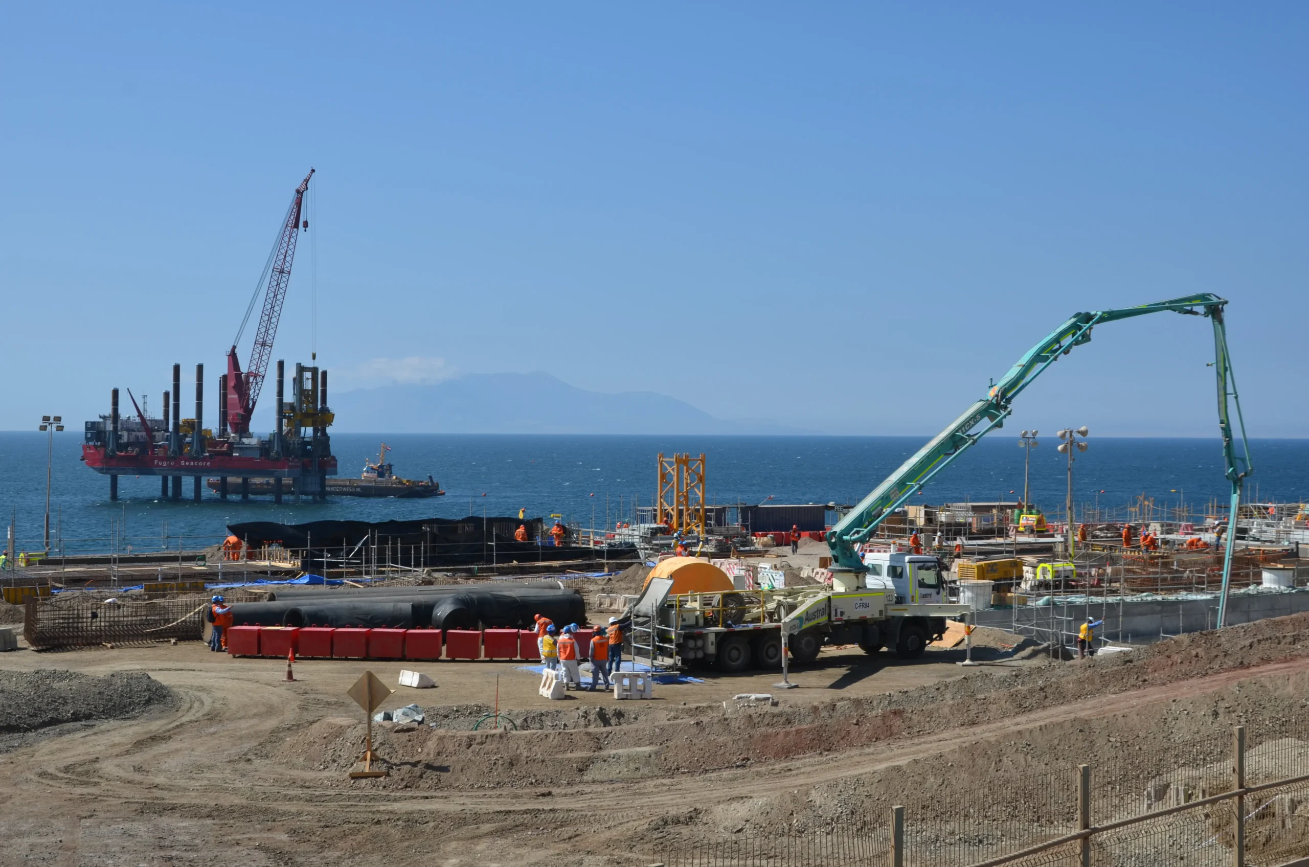 Escondida Water Supply Water and Cranes