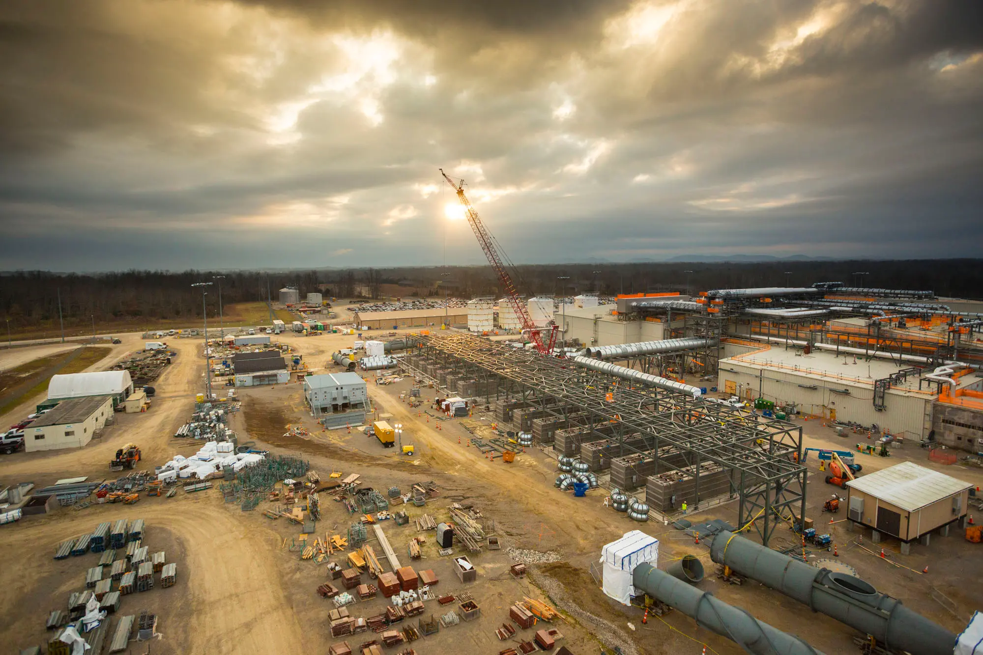 Aerial view of the material laydown area at The Blue Grass Chemical Agent-Destruction Pilot Plant (BGCAPP)
