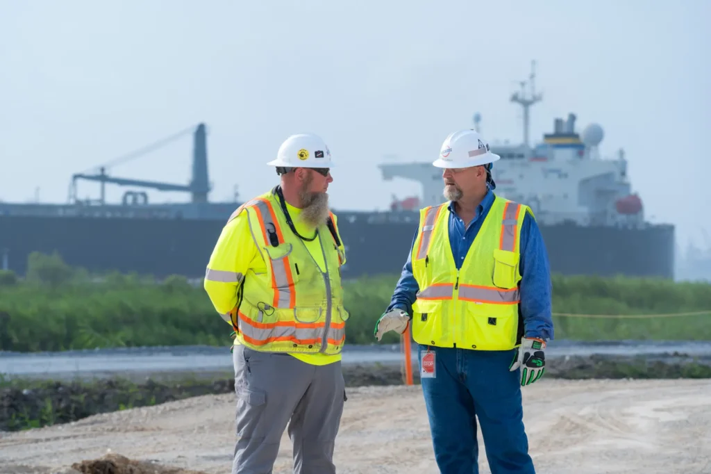 Project staff in discussion at the project site