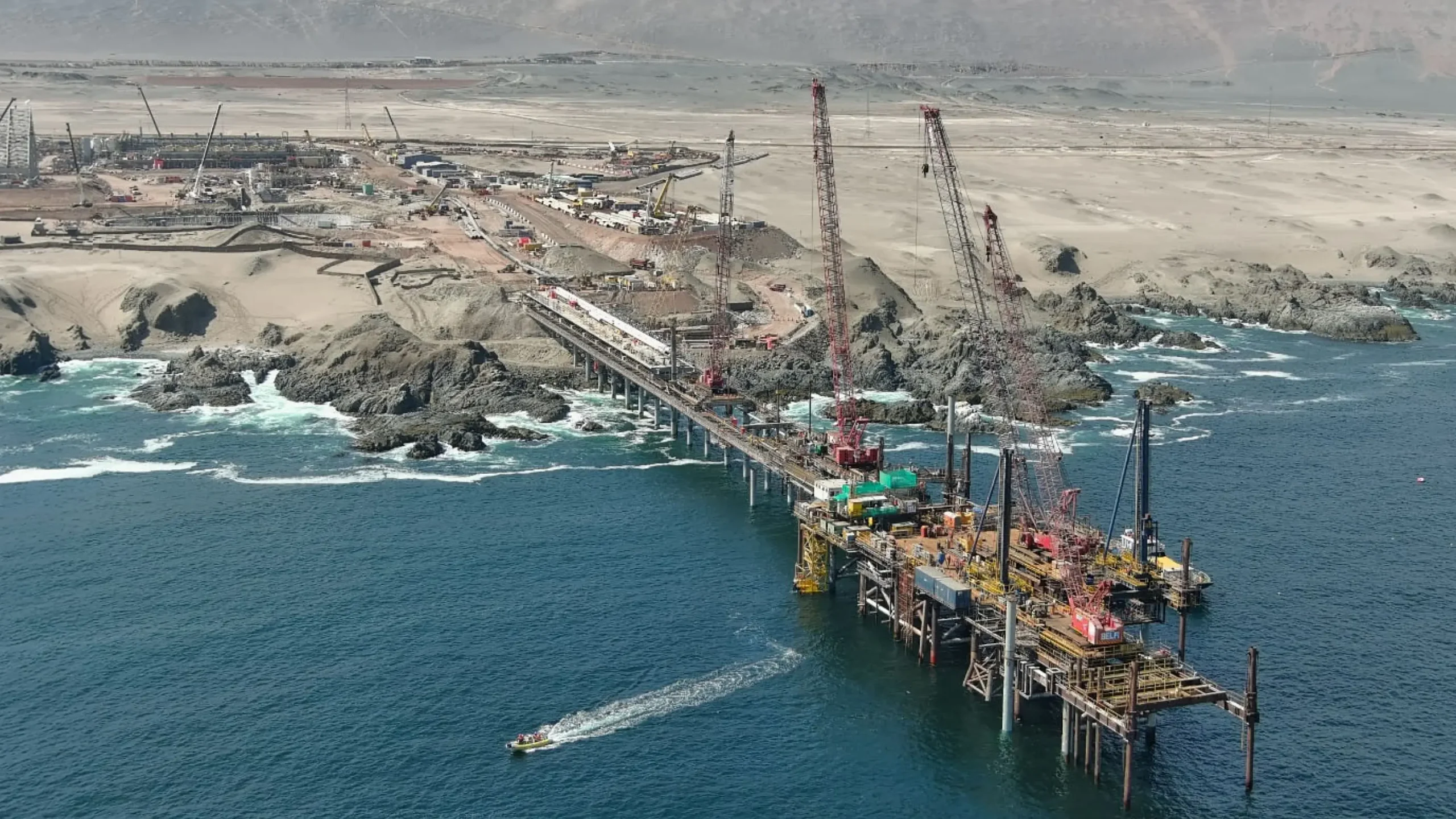 View of QB2 construction from the water